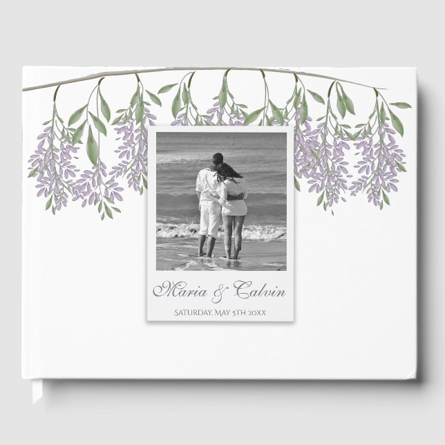 Libro de invitados Boda de Wisteria pintado (Anverso)