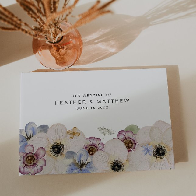 Libro de invitados Boda moderno (Modern Floral Wedding Guest Book by Painted Paperie
)