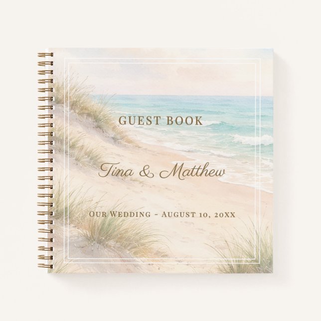 Libro de invitados Boda playa costera (Anverso)