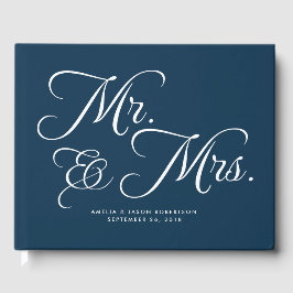 Libro de invitados boda, Sr. y Sra., marina y blan