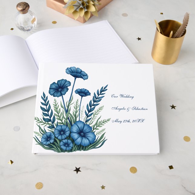 Libro de Invitados Botánico Boho | Libro de Firmas (Anverso Abierto)