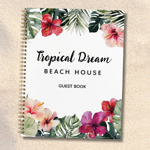 Libro de invitados botánico floral tropical acuare