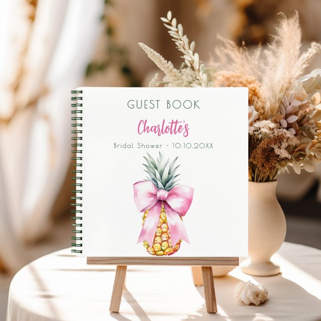 Libro de invitados Bridal Shower piña de arco rosa (Subido por el creador)