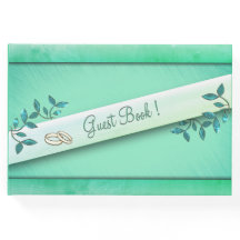 Libro de invitados Chic Sea Green con anillos
