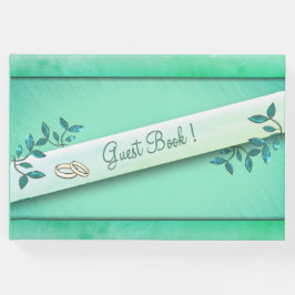 Libro de invitados Chic Sea Green con anillos