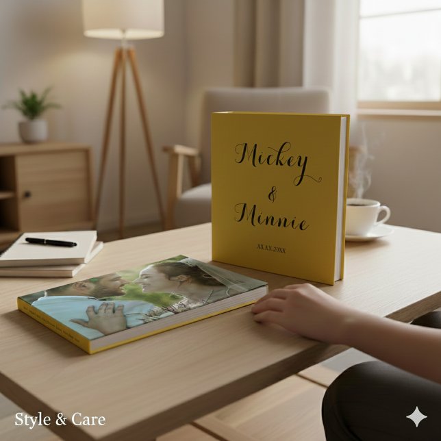 Libro de invitados clásico con texto personalizado (Classic Guest Book with Custom Text & Photo)