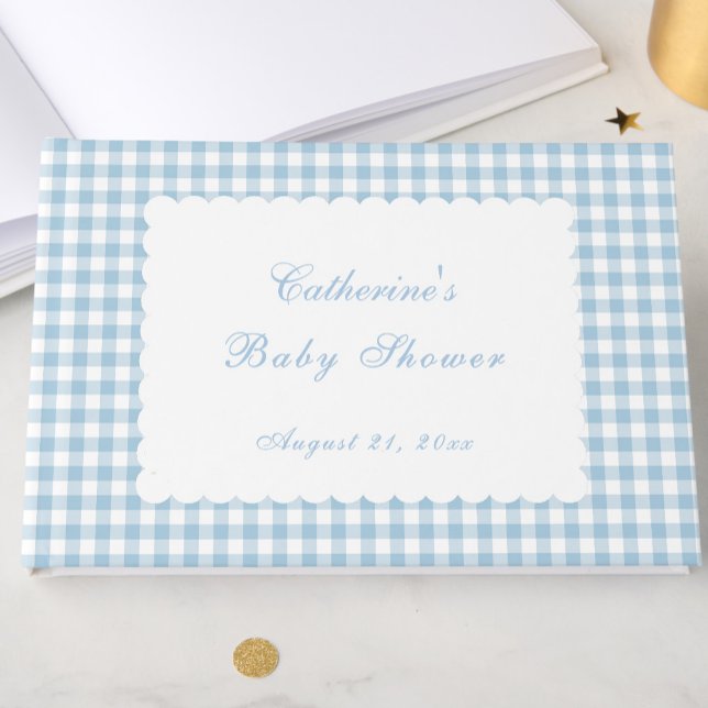 Libro de invitados clásico de baby shower Dusty Bl (Subido por el creador)