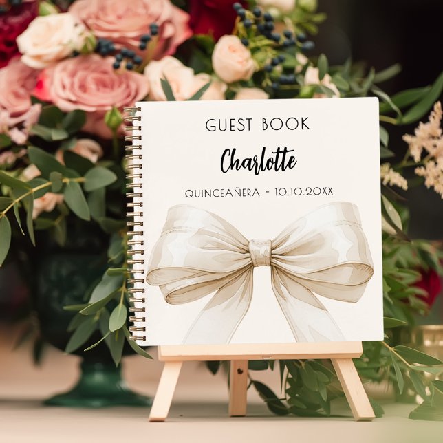 Libro de invitados color beige crema arco Quincean (Subido por el creador)