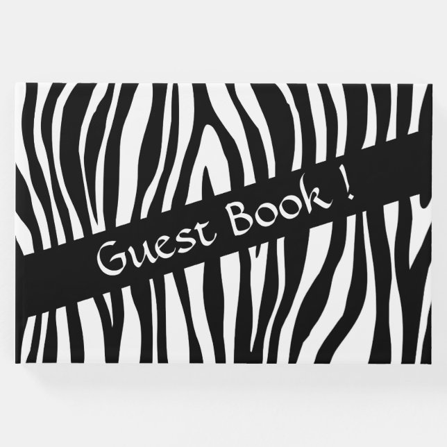 Libro de invitados con estampado de cebra (Anverso)