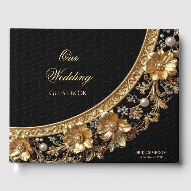 Libro de Invitados con Marco Dorado Ornate (Anverso)
