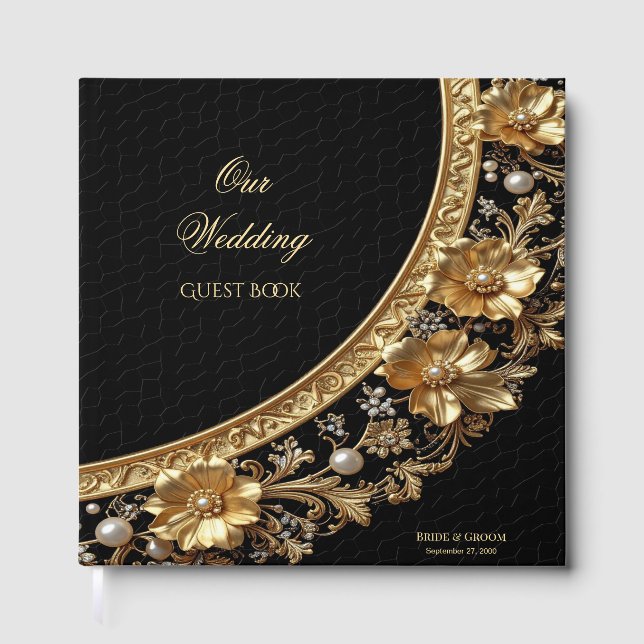 Libro de Invitados con Marco Dorado Ornate (Anverso)