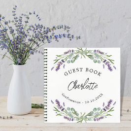 Libro de invitados Confirmación lavanda violeta eu