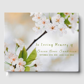 Libro de invitados conmemorativo funeral de flores