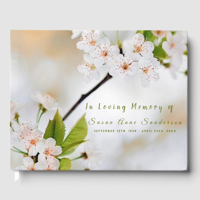 Libro de invitados conmemorativo funeral de flores (Anverso)
