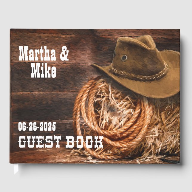 Libro de invitados Country Western Boda (Anverso)