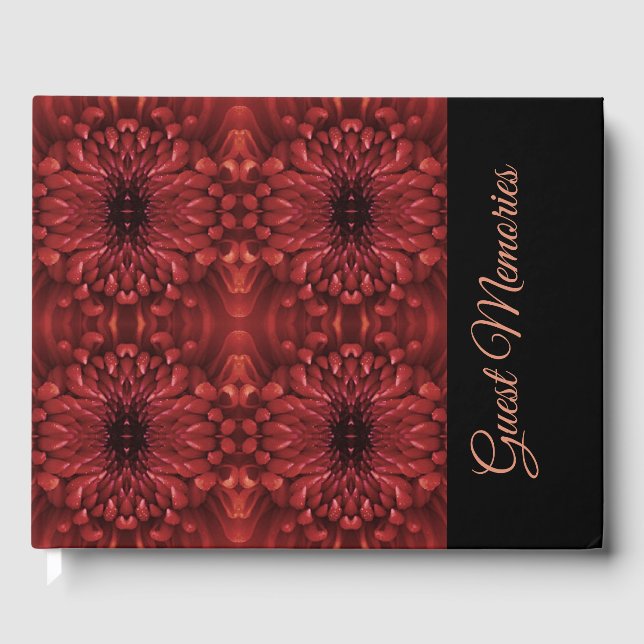 Libro de invitados - Crisantemo Rojo Kaleidoscópic (Anverso)