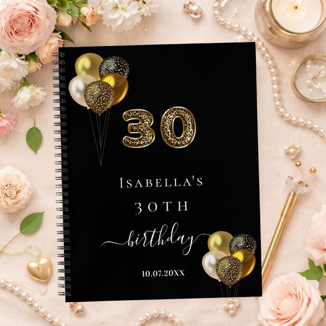 Libro de invitados cumpleaños 30 negro dorado esta (Subido por el creador)