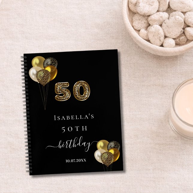 Libro de invitados cumpleaños 50 negro leopardo an (Subido por el creador)