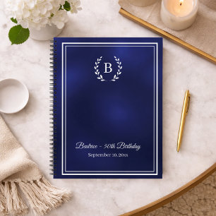 Libro de invitados cumpleaños corona de monograma