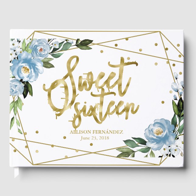 Libro de Invitados Cumpleaños Dulces 16 con Hojas  (Anverso)