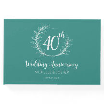 Libro de invitados de aniversario de boda elegante