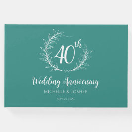 Libro de invitados de aniversario de boda elegante