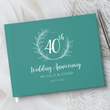 Libro de invitados de aniversario de boda elegante