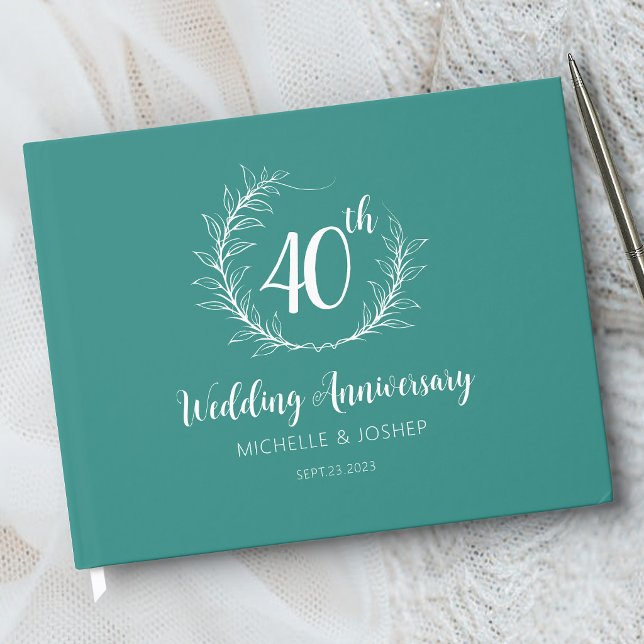 Libro de invitados de aniversario de boda elegante (Subido por el creador)