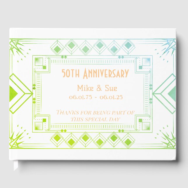 Libro de Invitados de Aniversario Personalizado Co (Anverso)