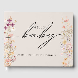 Libro de invitados de Baby Shower Beige Boho Moda 