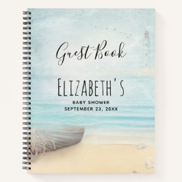 Libro de invitados de Baby Shower de Coastal Beach