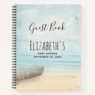 Libro de invitados de Baby Shower de Coastal Beach