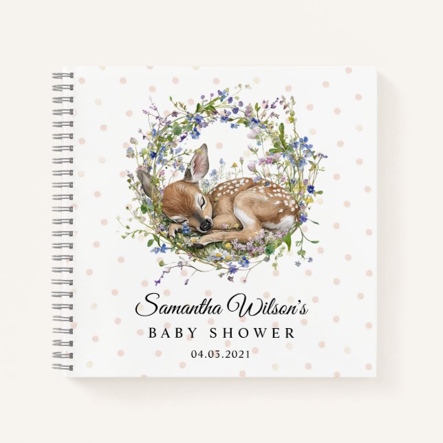 Libro de invitados de baby shower de Cute Sleeping (Anverso)