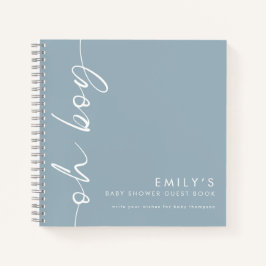 Libro de invitados de Baby Shower de Dusty Blue Oh