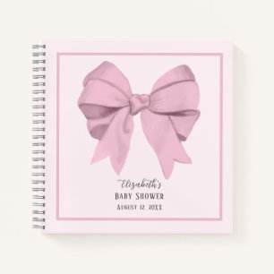 Libro de invitados de baby shower de niña con lazo