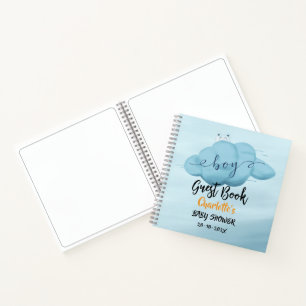 Libro de invitados de baby shower de niño con nube