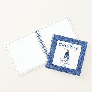 Libro de invitados de baby shower de niño en tela 