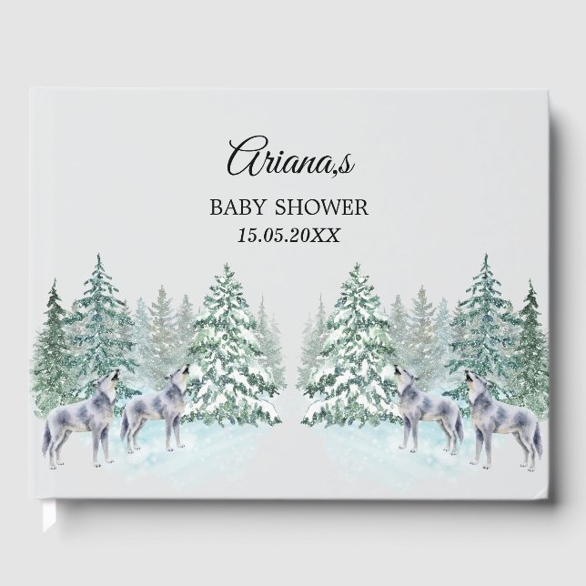 Libro de invitados de Baby Shower Forest Animals (Anverso)