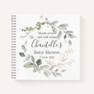 Libro de invitados de Baby Shower Green Folliage