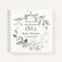 Libro de invitados de Baby Shower Green Folliage