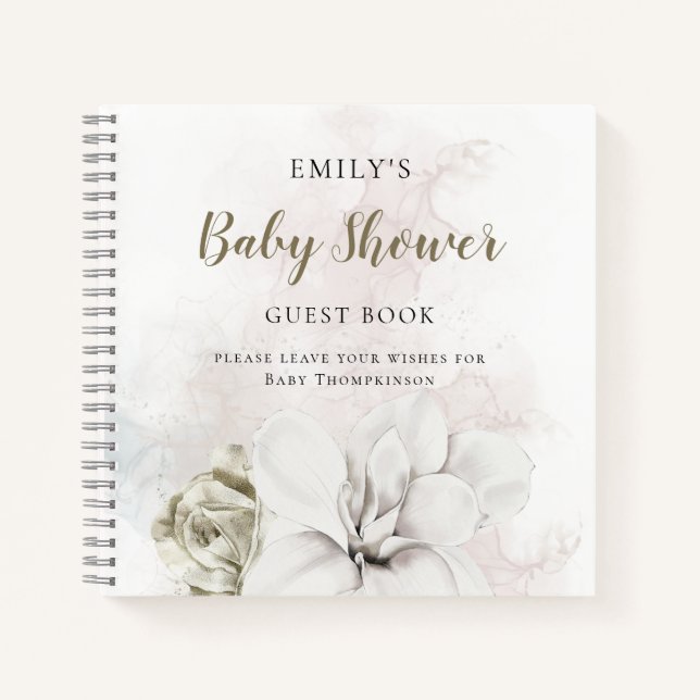 Libro de invitados de Baby Shower Neutral sobre el (Anverso)
