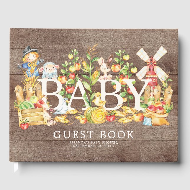 Libro de invitados de Baby Shower para agricultore (Anverso)