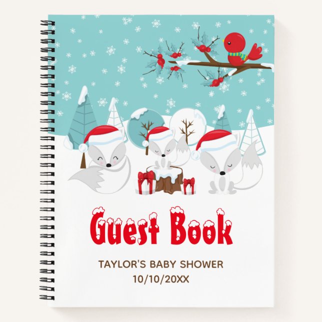 Libro de invitados de Baby Shower para Navidades d (Anverso)