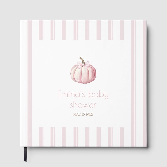 Libro de invitados de Baby Shower Pink Pumpkin (Anverso)