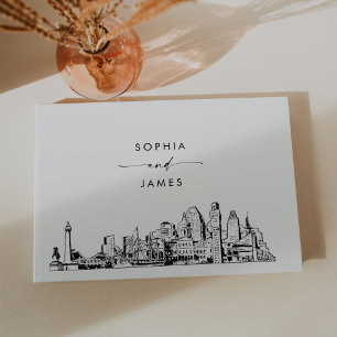 Libro de invitados de Baltimore Skyline Boda