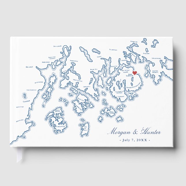 Libro de invitados de Bar Harbor - Mapa de Penobsc (Anverso)