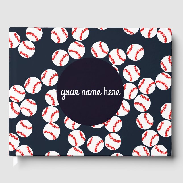 Libro de invitados de béisbol personalizado (Anverso)