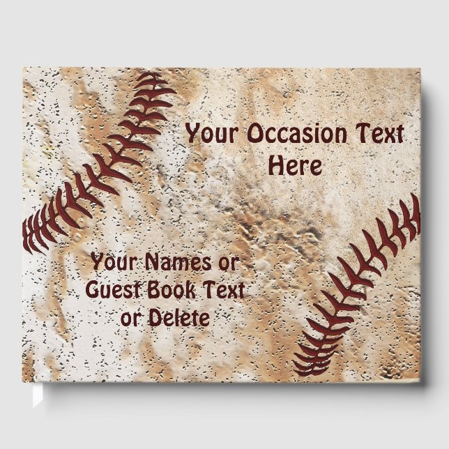 Libro de invitados de béisbol único personalizado (Anverso)
