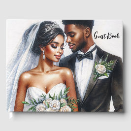 Libro de invitados de Black Bridal Couple Boda