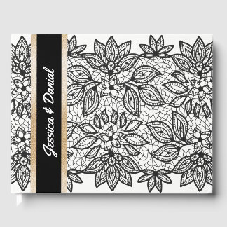 Libro de invitados de Black Lacy Boda